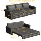 Chesterfield Sofa - 93.7" King Pull Out Sofa Bed