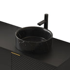 14'' Bathroom Round Ceramic Sink with Stone Pattern