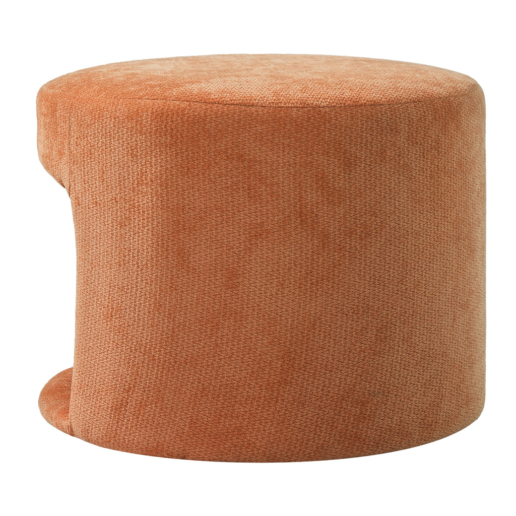 Orange Pet Friendly Ottoman with Removable Pet Cushion