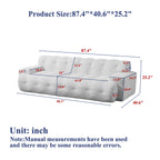 87.4-Inch Cloud Series Minimalist Button-Tufted Three-Seater Sofa