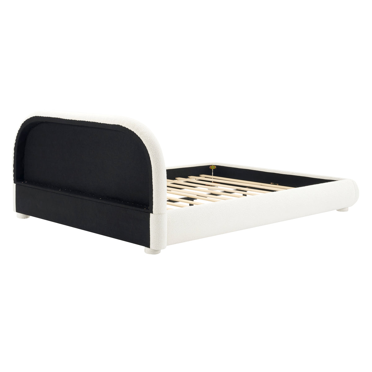 Cream Style Fabric Upholstered King Bed