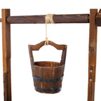 Rustic Wooden Wishing Well Planter Outdoor Home Décor