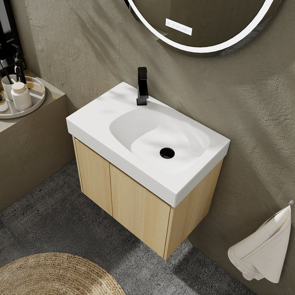 24 Inch Bathroom Vanity with Ceramic Basin