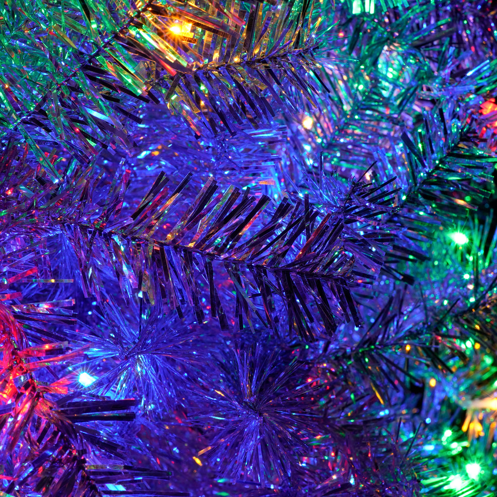 6FT Silver Pre-Lit Artificial Christmas Tree