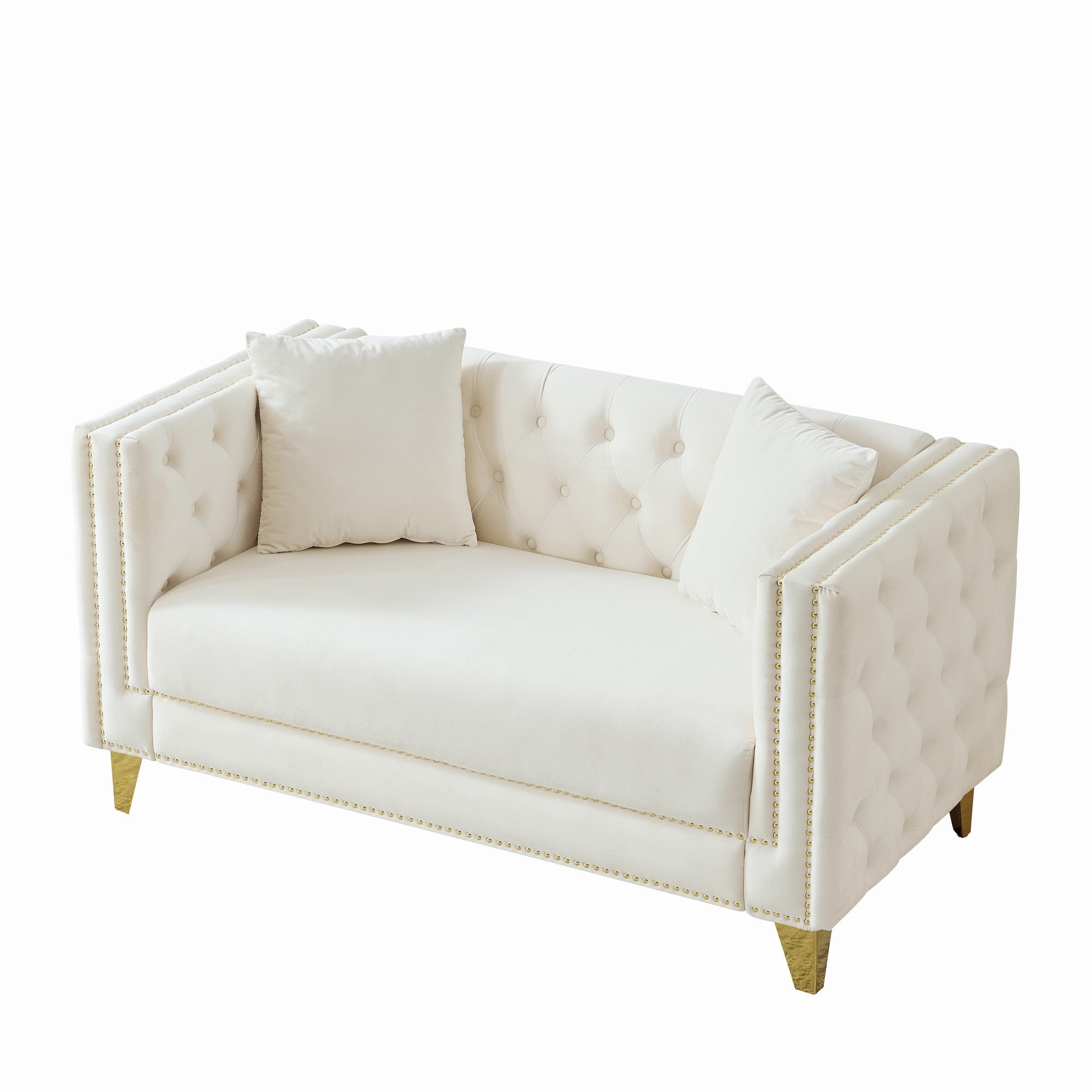58" Chesterfield Velvet Sofa - Elegant 2 Seater Couch