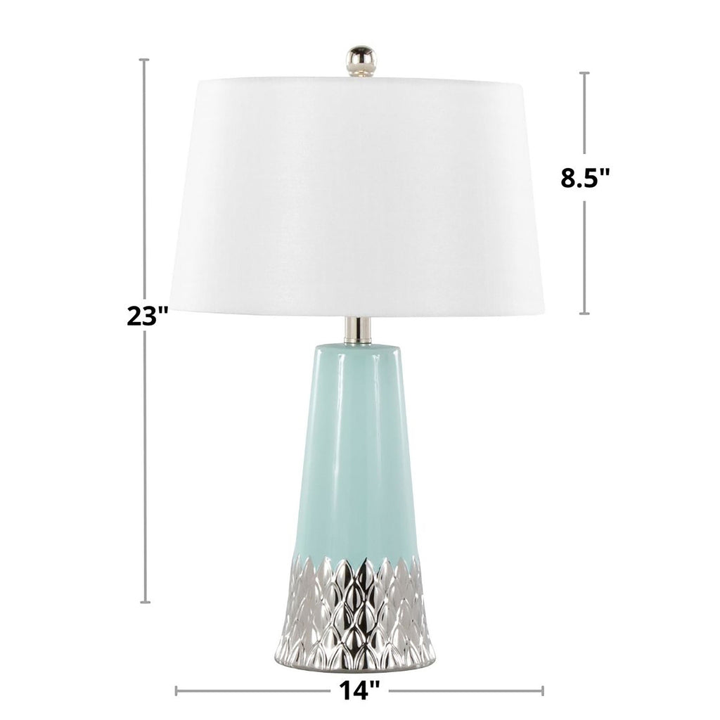 Penelope 22" Contemporary Ceramic Table Lamp with Tiffany