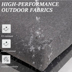Set of 2 26" All-Weather Aluminum Patio Ottomans Footrests