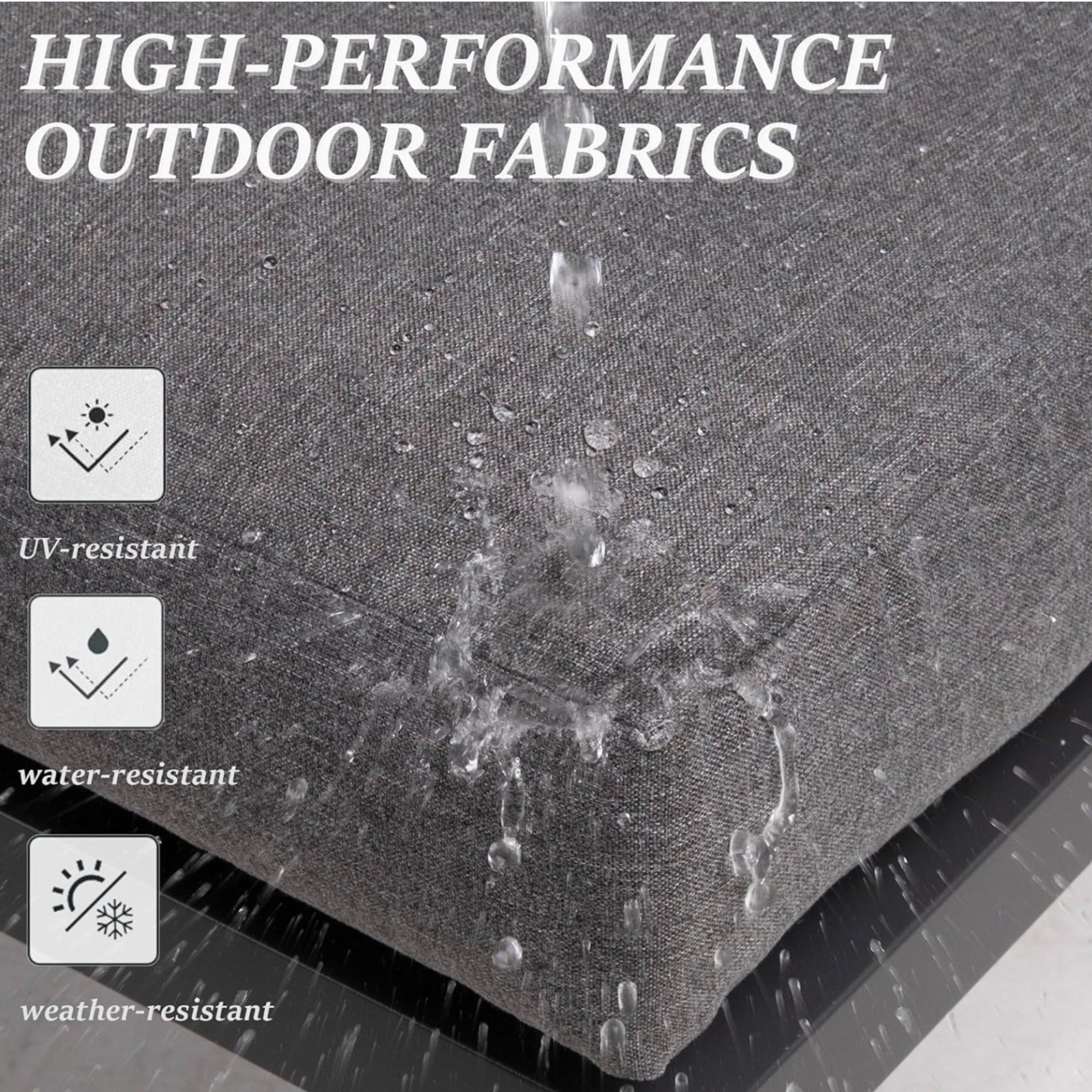 Set of 2 26" All-Weather Aluminum Patio Ottomans Footrests
