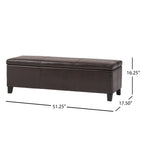 Upholstered PU Leather Storage Ottoman