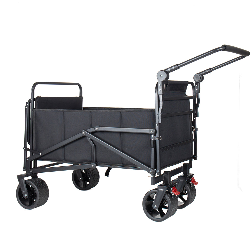 2-in-1 Multifunctional Folding Wagon Carts, Convertible Beach Chair