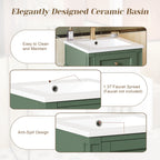 16-Inch Bathroom Vanity with Ceramic Sink