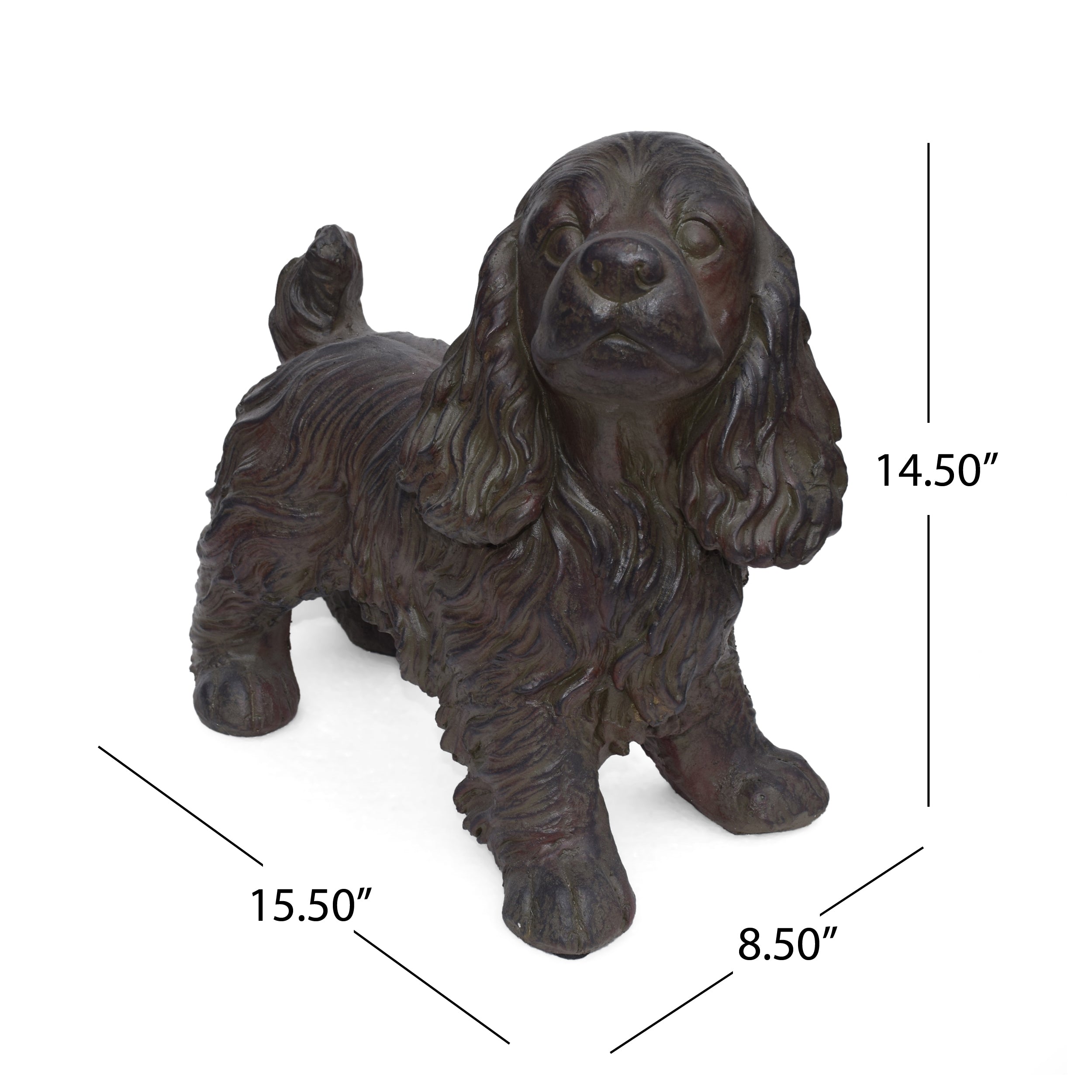 Josie Dog Cast Stone Garden Statue, Outdoor Cocker Spaniel