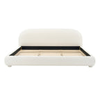 Cream Style Fabric Upholstered Bed