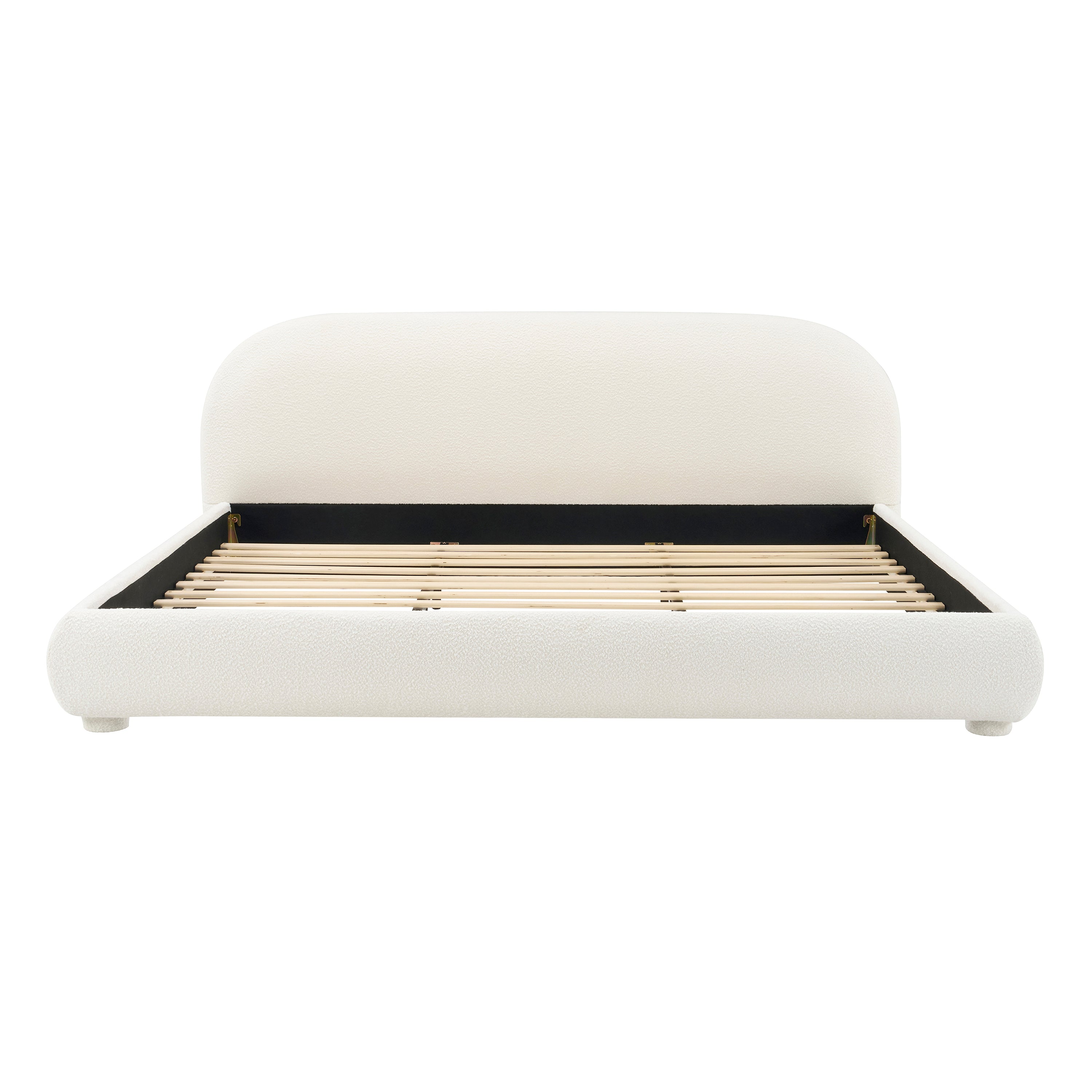 Cream Style Fabric Upholstered Bed
