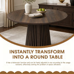 Walnut-Colored Wooden Dining Table