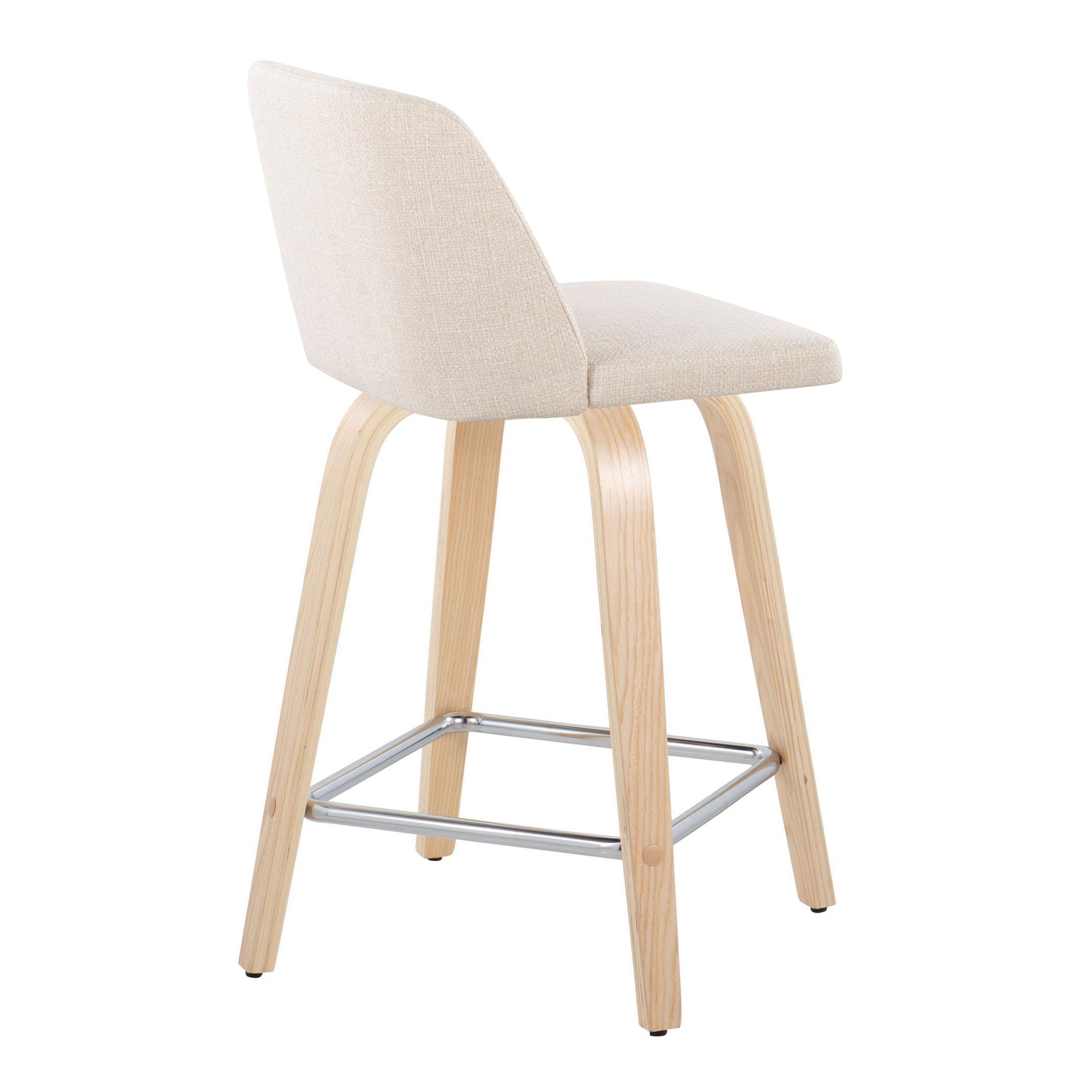 24" Contemporary Fixed Height Counter Stool with Swivel