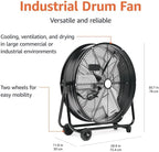 24 In. Heavy Duty Metal Industrial Drum Fan