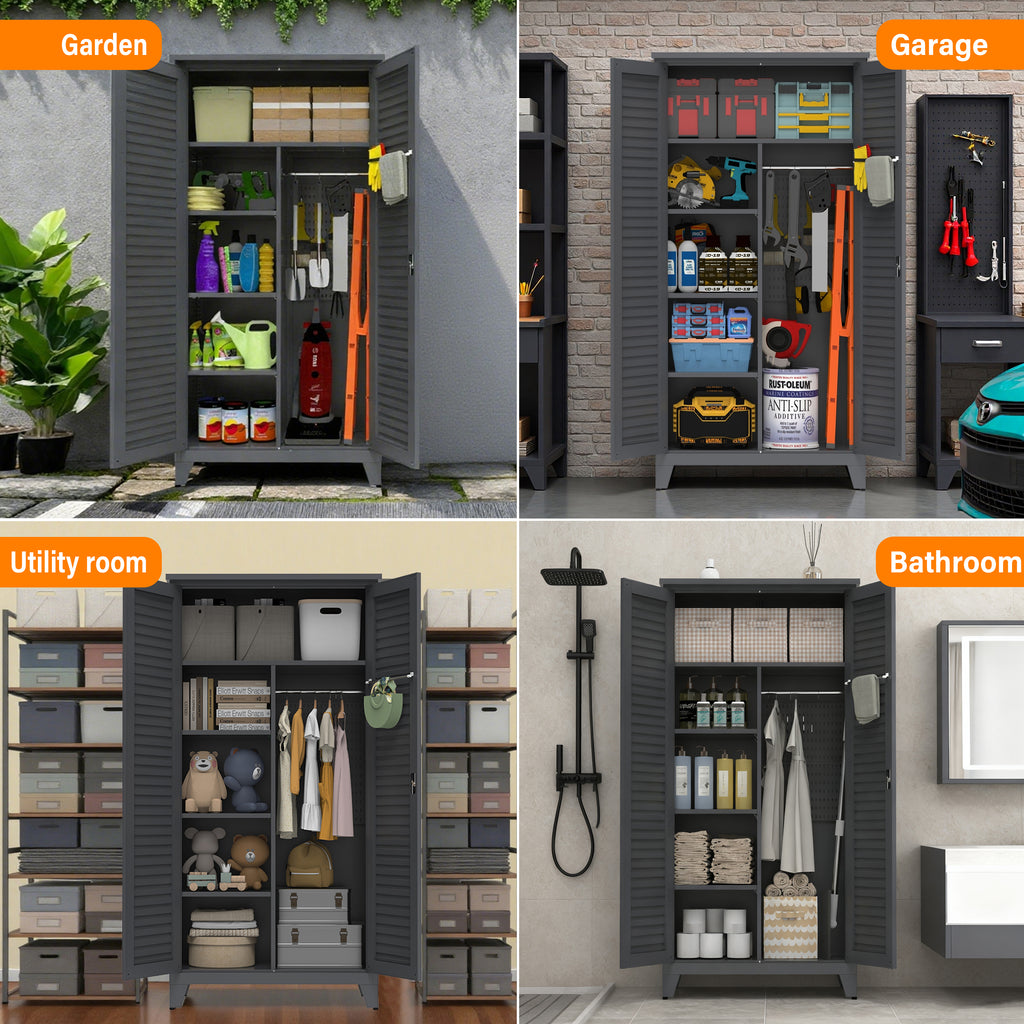73" Tall Metal Tool Storage Cabinet