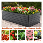 Metal Raised Garden Bed Outdoor - 7.2x3.6x2 FT