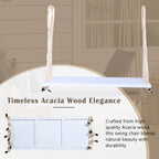 TOPMAX Patio Wooden Swing Chair, Hanging Porch Swing Bench