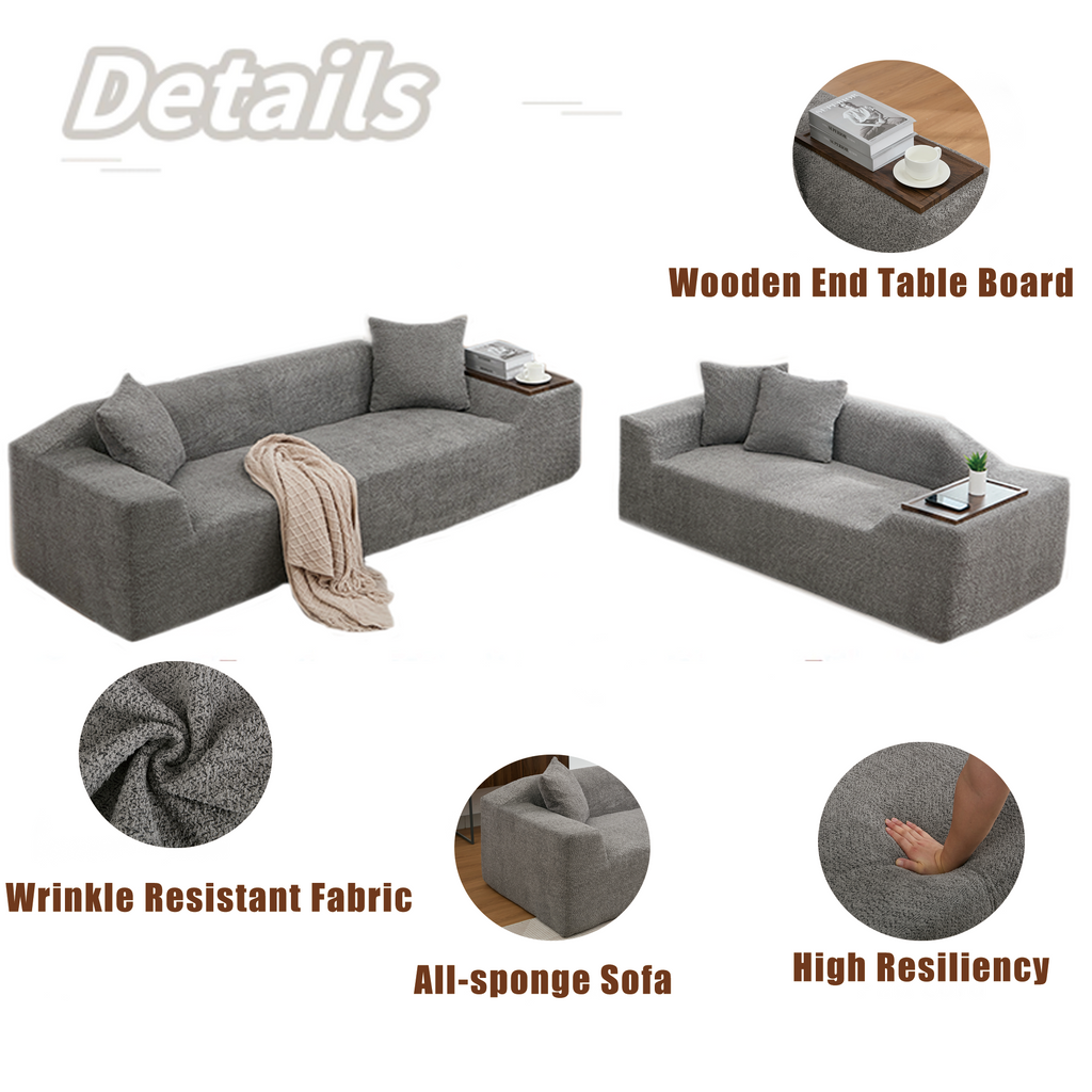 2 Piece Boucle Cloud Sofa Set