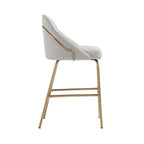 Gracie Metal Upholstered Counter Stool in Stone