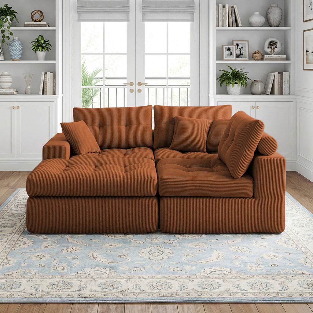 Corduroy Corner Chaise Compression Sofa Bed