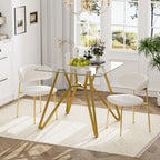 35.4-Inch Square Tempered Glass Dining Table