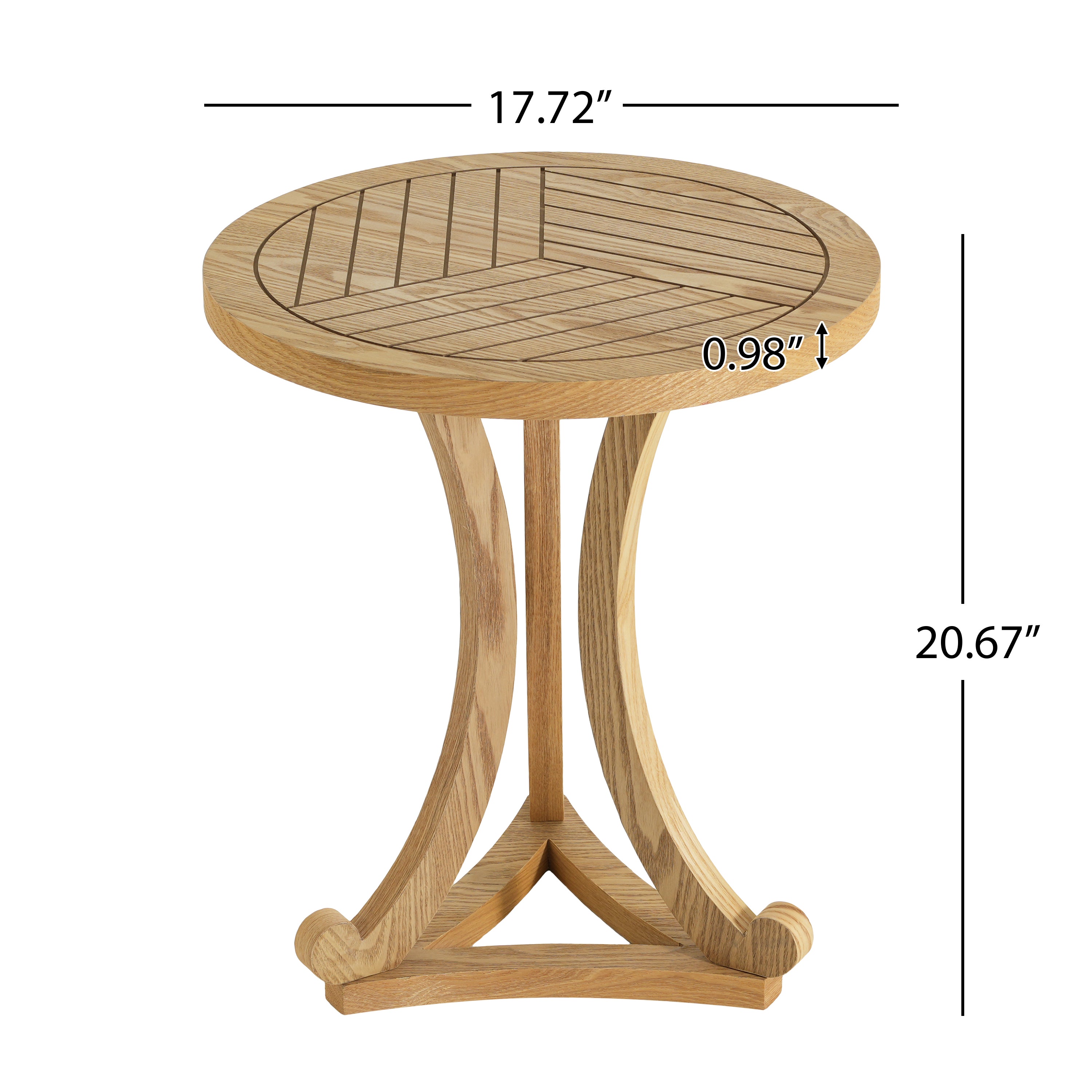 Natural Finish Round Wood Accent Table