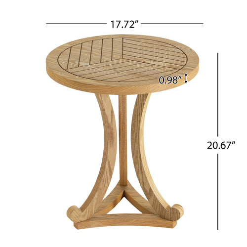 Natural Finish Round Wood Accent Table