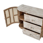 57x16x33" TV Console With Cane Doors