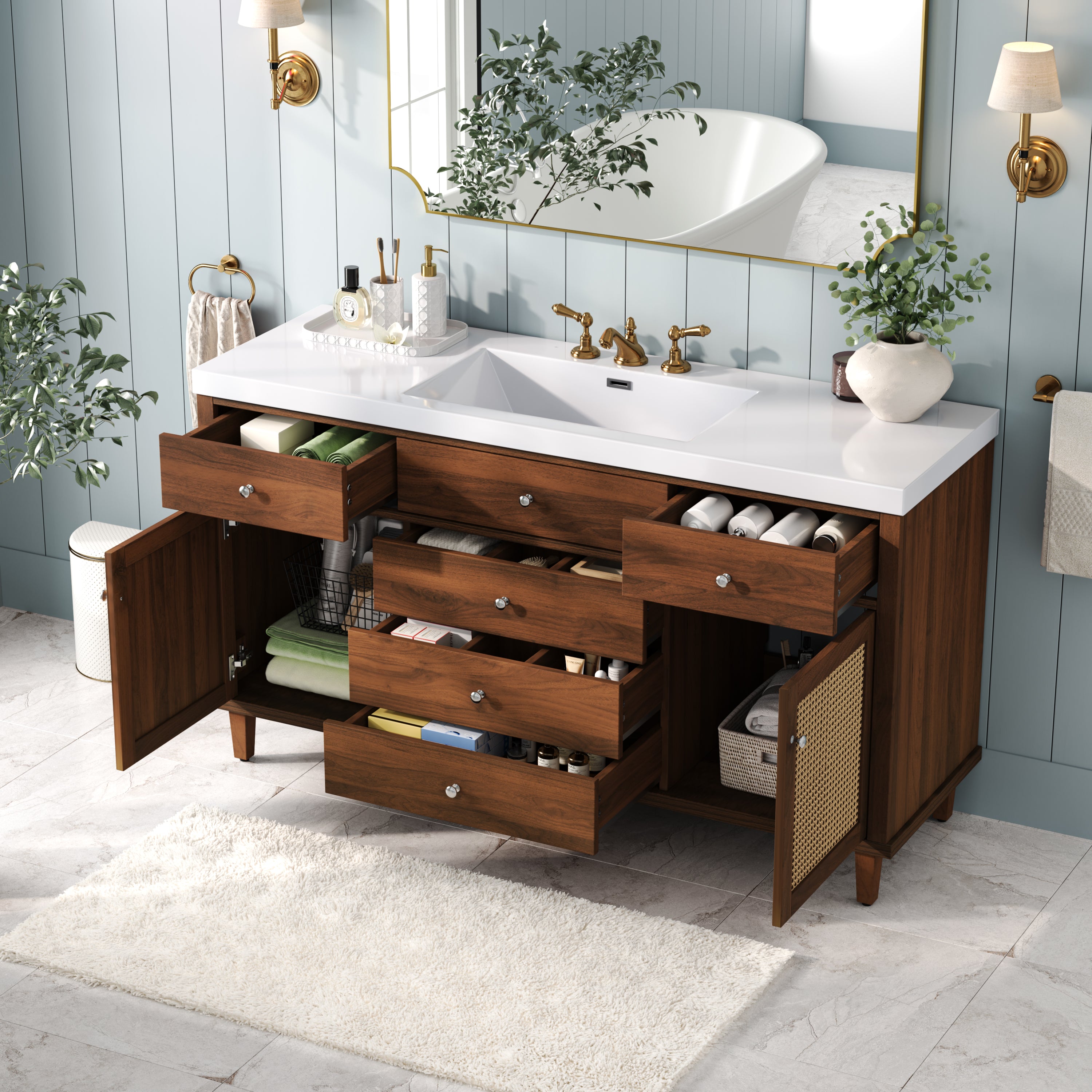 60" Bathroom Vanity with SMC Sink