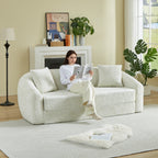 87-Inch Curved Convertible Sofa Recliner