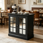 Storage Sideboard Cabinet with 2 Decorative Acrylic Mirrored Doors