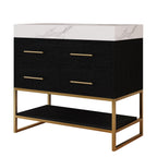 36" Artificial Stone Bathroom Vanity with Ceramic Sink