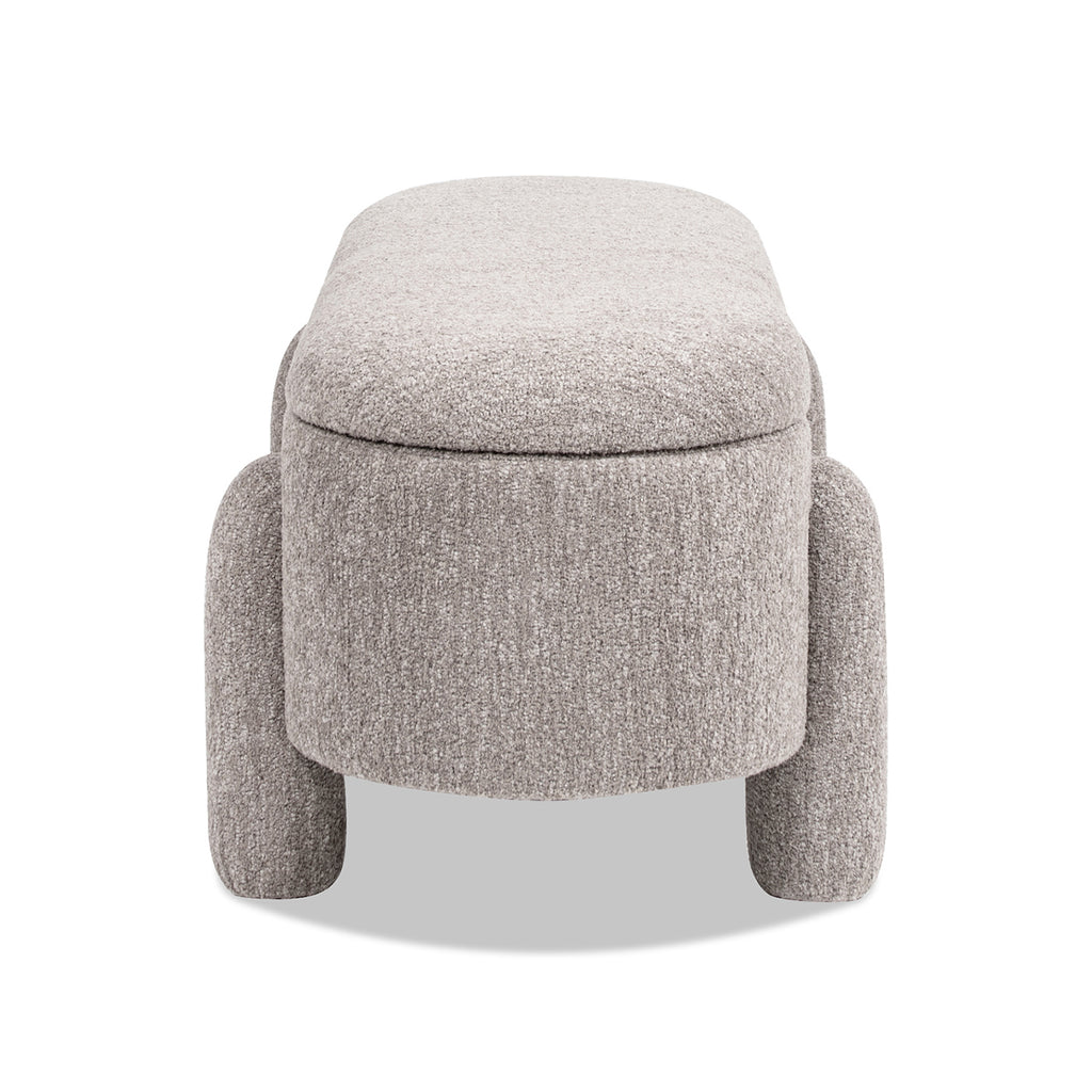 Hugo 49" Oval Fully Upholstered Storage Bench in Boucle