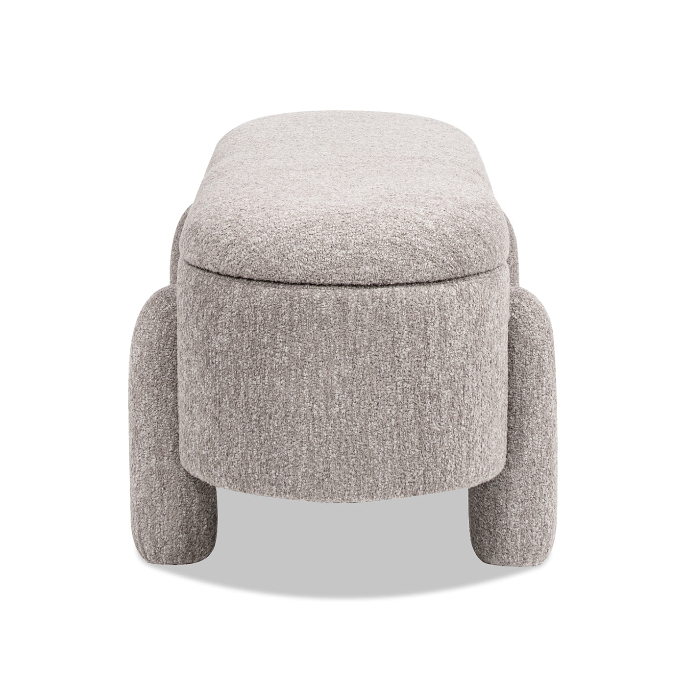 Hugo 49" Oval Fully Upholstered Storage Bench in Boucle