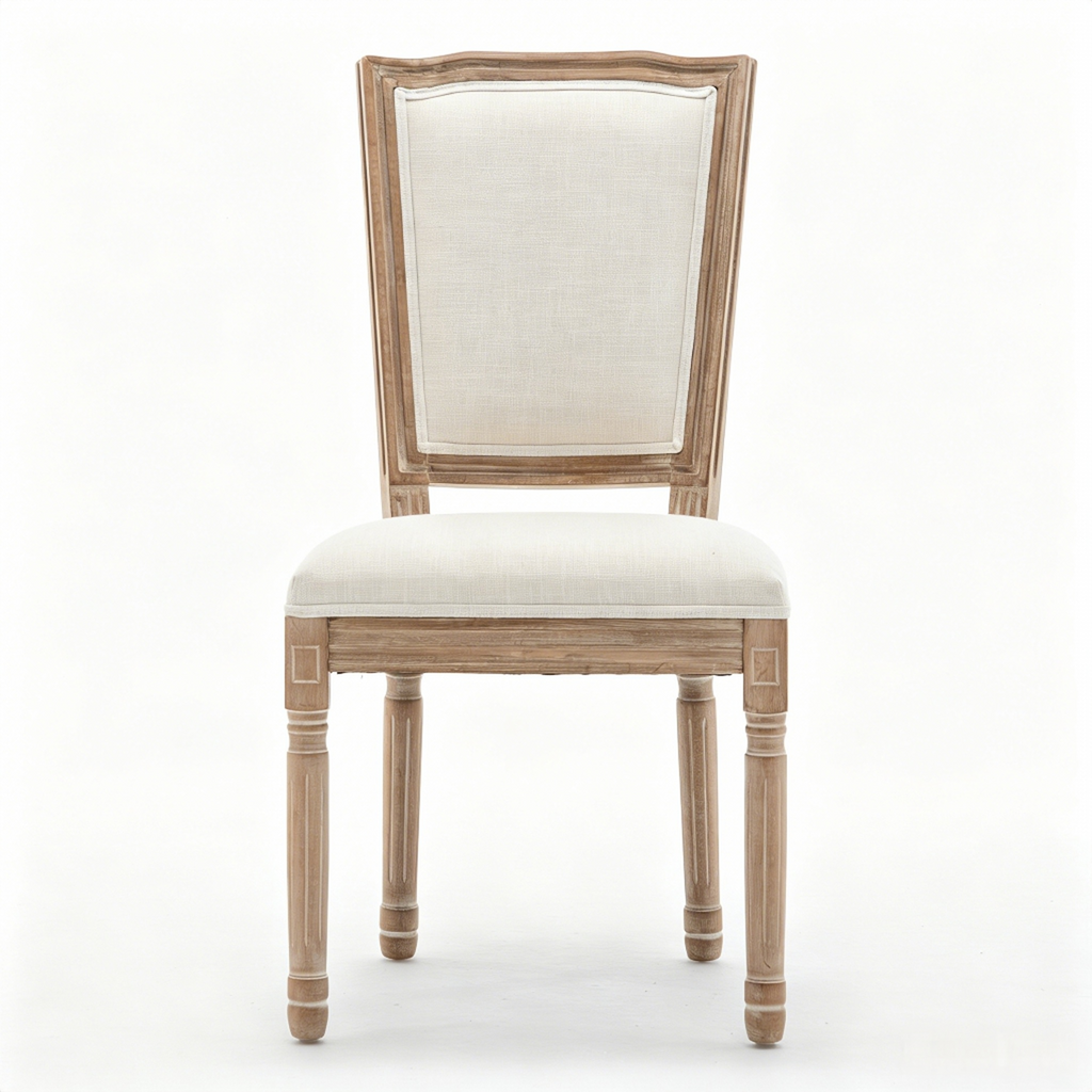 Farmhouse Solid Wood Frame Dining Chairs with Cushioned
