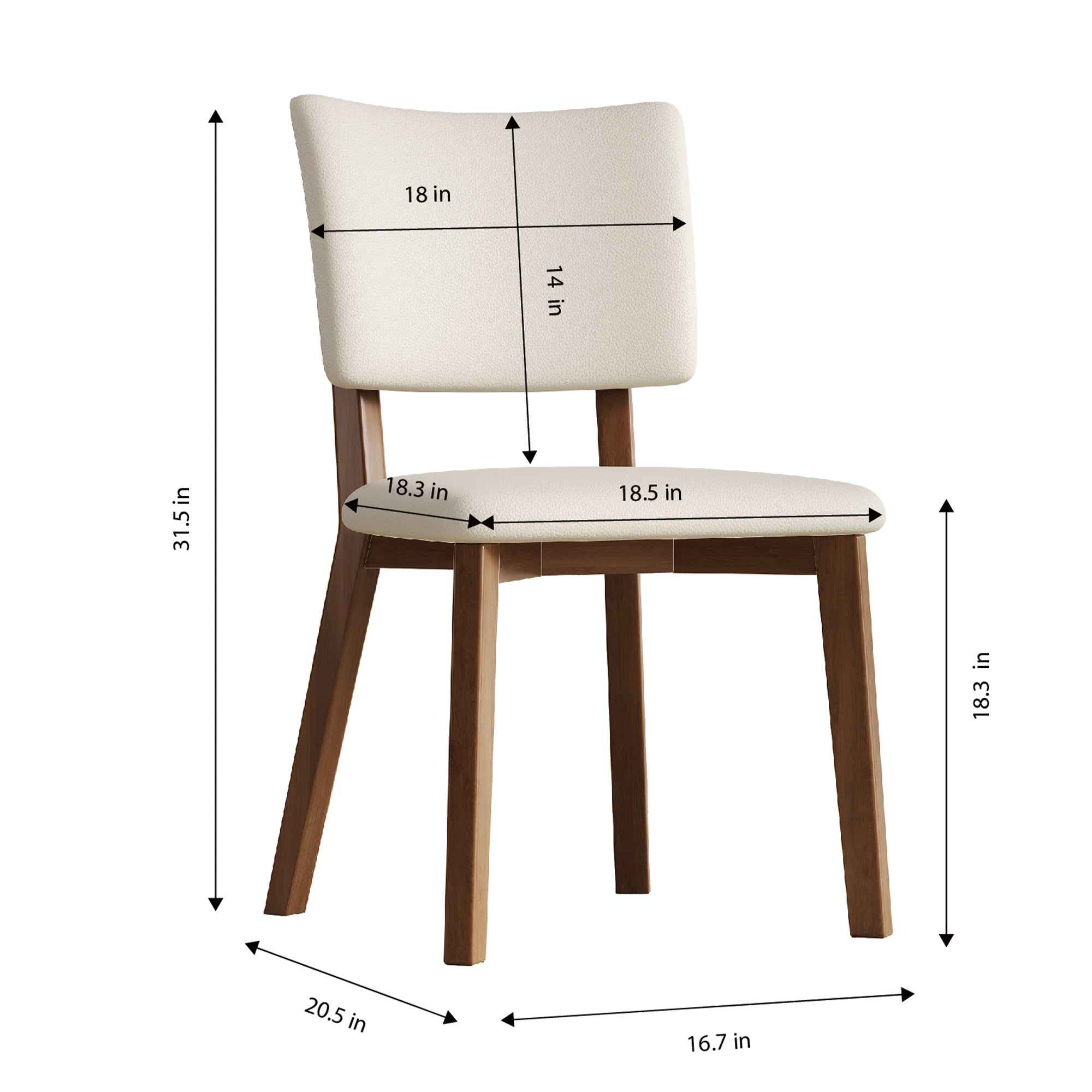 Solid Wood Dining Chair Set of 2 Pieces