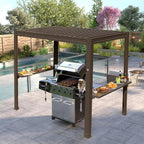 8x5 FT Grill Louvered Pergola for Outdoor Grill