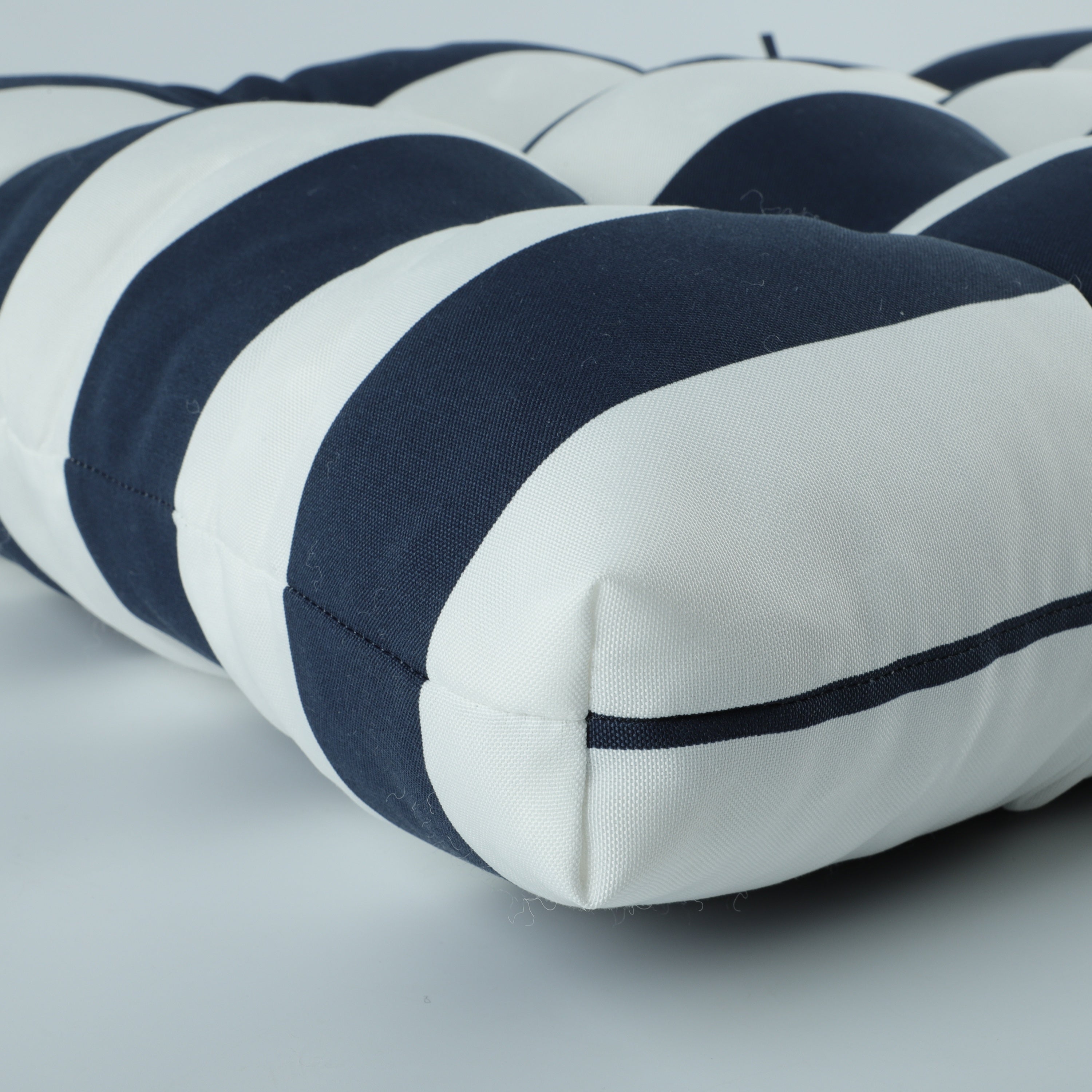 2-Piece High Back Chair Cushion Set, Navy Blue/White