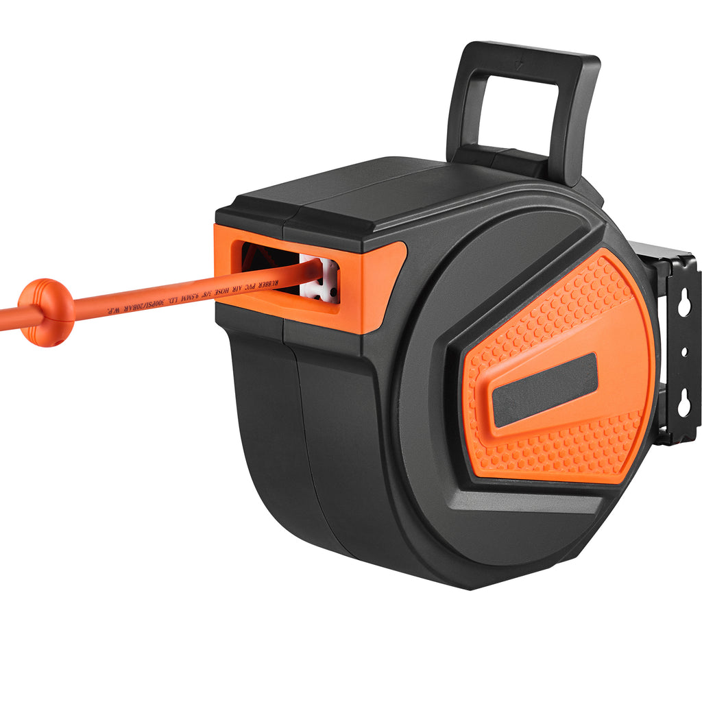 Retractable Air Hose Reel with 50 FT Hybrid Hose