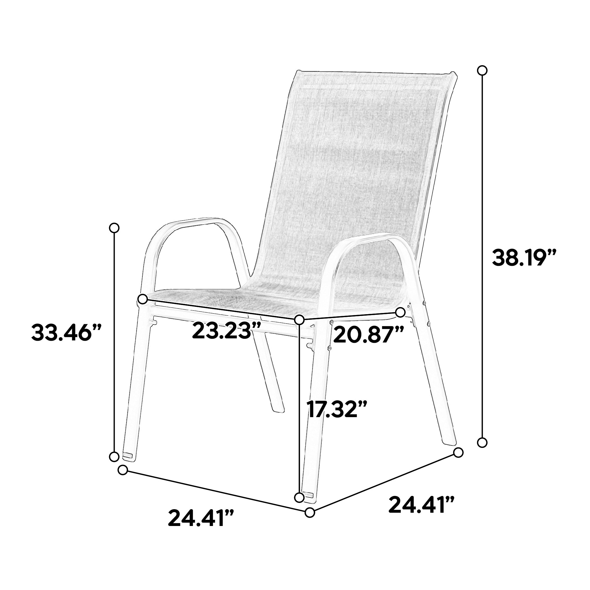 6 Piece Patio Chairs Set