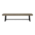 Outdoor Acacia Wood Patio Bench, Grey/Rustic Metal