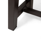 Outdoor Acacia Wood Patio Bench, Grey/Rustic Metal