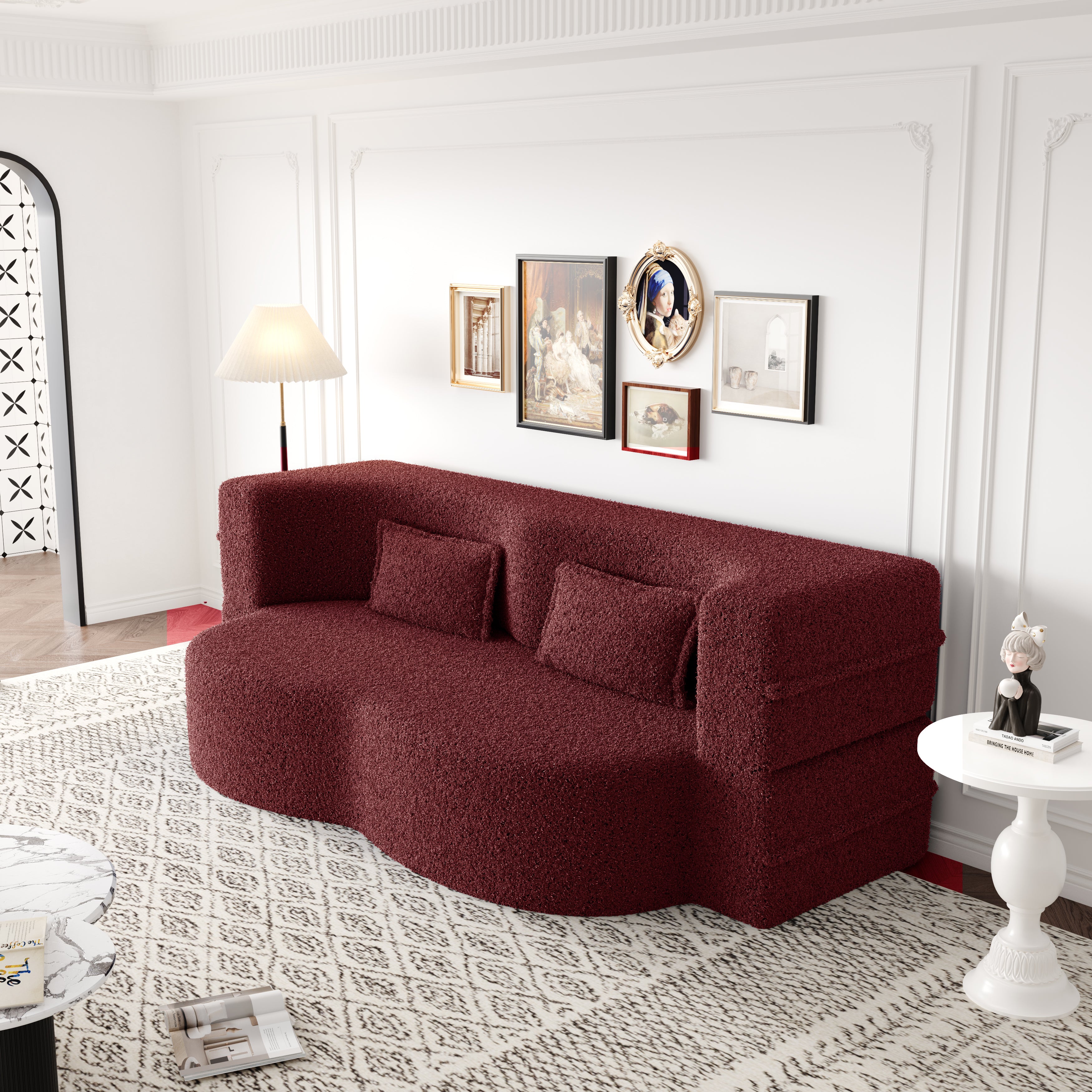 Modern Floor Sofa with 2 Pillows