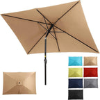 6.5 x 10 ft Khaki Rectangular Patio Umbrella