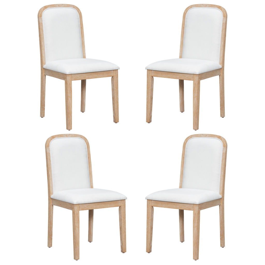 TREXM Vintage Style Dining Chair Set with 4 Upholstered Chairs