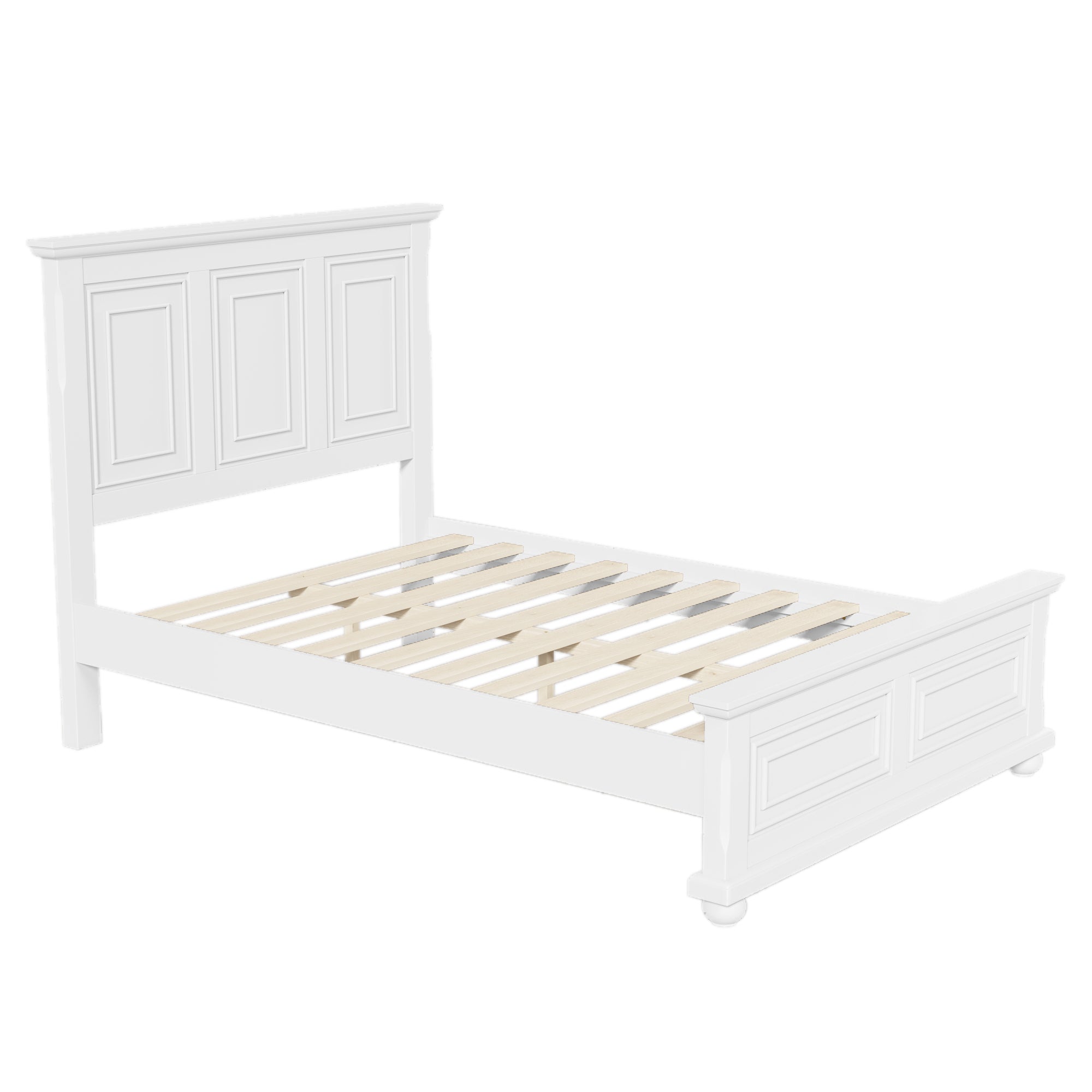 Traditional Town And Country Style Pinewood Vintage Tall Headboard Queen Bed Frame