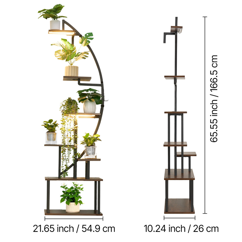 7-Tier Indoor Plant Stand with Grow Lights